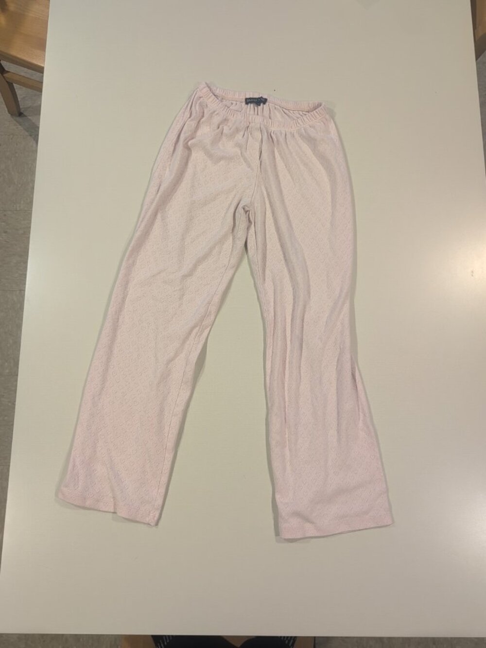 Brandie‎ Mae Pants Women's M Pink Heart Patterned Solid Straight Leg Sweatpants